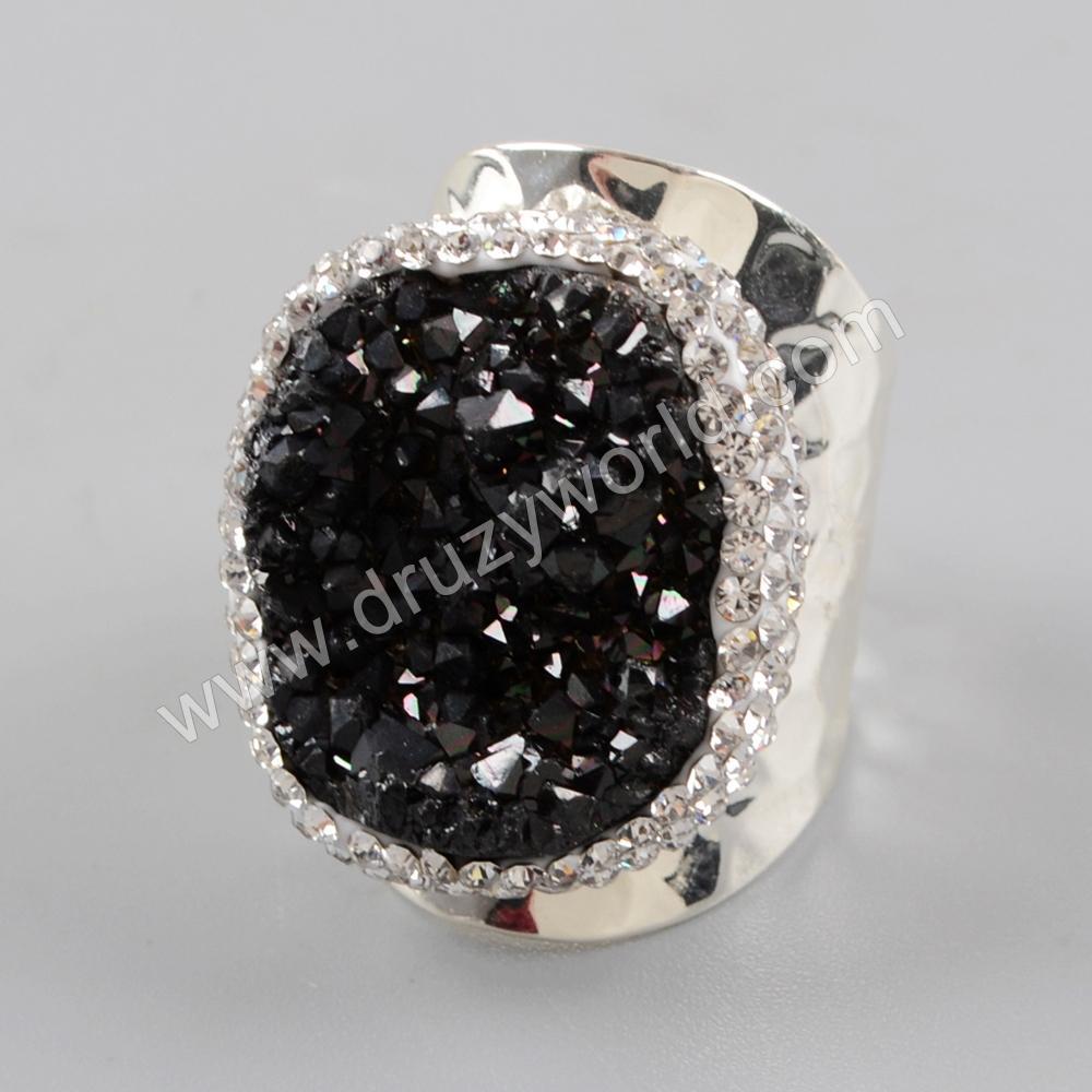 Black Druzy Ring For Women