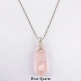 19" Silver Multi-kind Stone Perfume Bottle Necklace WX1508