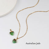 18" Gold Plated Rainbow Gemstone Heart Faceted Pendant Necklace G2073-N