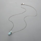 15" S925 Sterling Silver Moonstone Rose Quartz Hexagon Point Necklace CZ Micro Pave, Crystal Gemstone Dainty Jewelry SS225NS