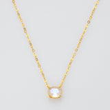 15" S925 Sterling Silver Claw Oval Moonstone Necklace, Faceted Natural Crystal Necklace Jewelry SS253