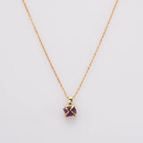 16" Gold Plated Claw Tiny Rainbow Natural Gemstone Necklace, Raw Healing Crystal Stone Pendant Necklace, Birthstone Necklace Jewelry ZG0479-N