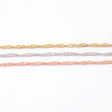 10pcs/lot,Gold Plated 1mm Thin Connector 18" Chain Necklace PJ257