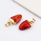 Gold Plated Shield Shape Natural Turquoise Faceted Pendant, Multi Gemstone Jewelry Making G2081