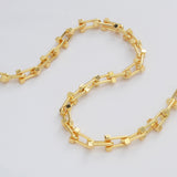 16 Feet Gold Plated Brass Square U Link Chain, Polished Paper Clip Chain, For Necklace Bracelet Jewelry Making, Wholesale Supply PJ502