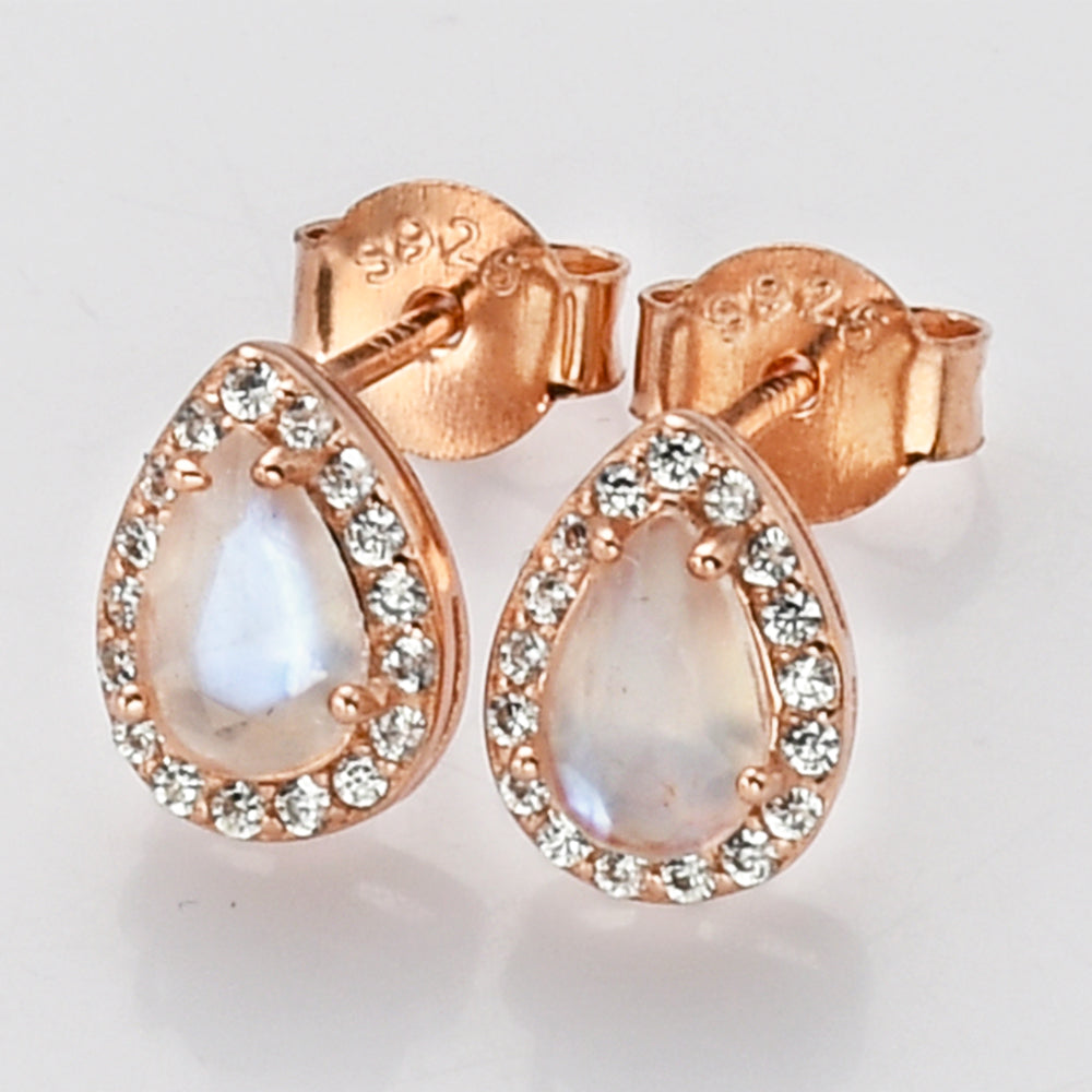 diamond moonstone earrings