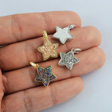 Gold/Silver Star Natural Druzy Pendant WX1825