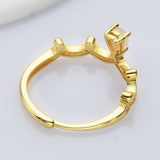 S925 Sterling Silver Crown Natural Moonstone Faceted Drop Ring Zircon Ring, Healing Crystal Stone Jewelry Ring SS239RG