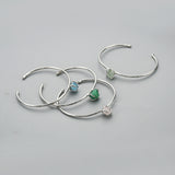 Silver Plated Claw Multi Raw Gemstone Bracelet, Healing Crystal Bangle Bracelet Cuff ZS0451