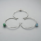 Silver Plated Claw Multi Raw Gemstone Bracelet, Healing Crystal Bangle Bracelet Cuff ZS0451