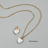 18" Gold Plated Rainbow Gemstone Heart Faceted Pendant Necklace G2073-N