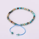 4mm Natural Ocean Jasper Bead Adjustable Summer Bracelet HD0348