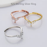 925 Sterling Silver Zircon Ring, Adjustable Size, Dainty CZ Ring, Fashion Jewelry, Wholesale Supply SS246