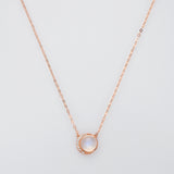 15" S925 Sterling Silver Round Moonstone Necklace, Faceted Crystal Necklace Jewelry SS252NG