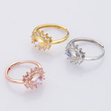 S925 Sterling Silver Marquise Moonstone Ring Zircon Ring, Dainty Healing Crystal Jewelry Ring SS231