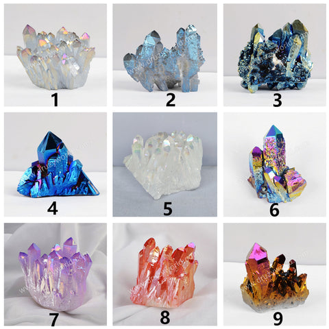 Aura Crystal Cluster,Rainbow Aura Quartz,Raw Angel Aura Rainbow Crystal,Crystals and Stones,Raw Angel Aura Cluster,Aura Crystal