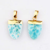 Gold Plated Shield Shape Natural Turquoise Faceted Pendant, Multi Gemstone Jewelry Making G2081