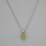 16" Silver Plated Claw Tiny Rainbow Natural Gemstone Necklace, Raw Healing Crystal Stone Pendant Necklace, Birthstone Necklace Jewelry ZS0479-N
