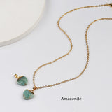 18" Gold Plated Rainbow Gemstone Heart Faceted Pendant Necklace G2073-N