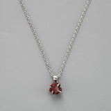 16" Silver Plated Claw Tiny Rainbow Natural Gemstone Necklace, Raw Healing Crystal Stone Pendant Necklace, Birthstone Necklace Jewelry ZS0479-N
