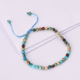 4mm Natural Ocean Jasper Bead Adjustable Summer Bracelet HD0348