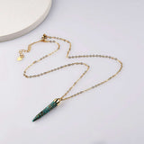 Gold Plated Cap Copper Turquoise Spike Charm Turquoise Gemstone Stick Pendant Bar Pendant ZG0468