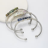 Silver Wire Wrap Gemstone Beads Bracelets WX2205