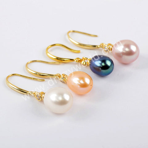 Natural Pearl Earrings Statement Earrings 925 Sterling Silver WX1367