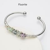Silver Wire Wrap Gemstone Beads Bracelets WX2205