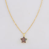 Gold/Silver Star Natural Druzy Pendant WX1825