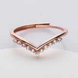 925 Sterling Silver CZ Ring, Adjustable Size, Fashion Jewelry Zircon Ring SS245
