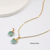 18"  Gold Plated Hexagon Rainbow Gemstone Faceted Pendant Necklace G2072-N