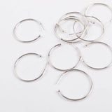 20 Pcs Silver Plated Brass 30mm 35mm Hoop Earring Findings No Ear Backs Circle Round Earrings DIY Making Jewelry PJ246