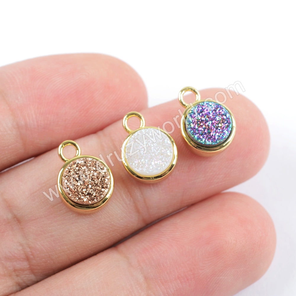 Gold Plated Druzy Charm