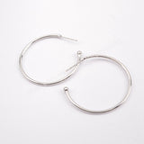 20 Pcs Silver Plated Brass 30mm 35mm Hoop Earring Findings No Ear Backs Circle Round Earrings DIY Making Jewelry PJ246