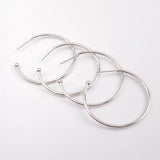 20 Pcs Silver Plated Brass 30mm 35mm Hoop Earring Findings No Ear Backs Circle Round Earrings DIY Making Jewelry PJ246