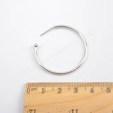 20 Pcs Silver Plated Brass 30mm 35mm Hoop Earring Findings No Ear Backs Circle Round Earrings DIY Making Jewelry PJ246