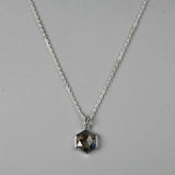 Hexagon Silver Bezel Briolette Gemstone Pendant Natural Labradorite Moonstone Copper Turquoise Healing Crystal Pendants Necklace ZS0473