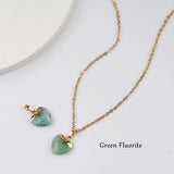 18" Gold Plated Rainbow Gemstone Heart Faceted Pendant Necklace G2073-N