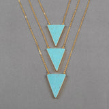 Gold Plated Turquoise Triangle Connector Double Bails G0410