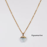 18" Gold Plated Rainbow Gemstone Heart Faceted Pendant Necklace G2073-N