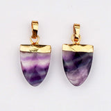 Gold Plated Shield Shape Natural Turquoise Faceted Pendant, Multi Gemstone Jewelry Making G2081