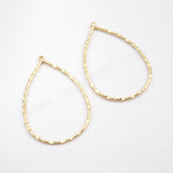 10 Pcs Big Gold Plated Brass Teardrop Charm Findings PJ250