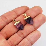 Gold Plated Shield Shape Natural Turquoise Faceted Pendant, Multi Gemstone Jewelry Making G2081