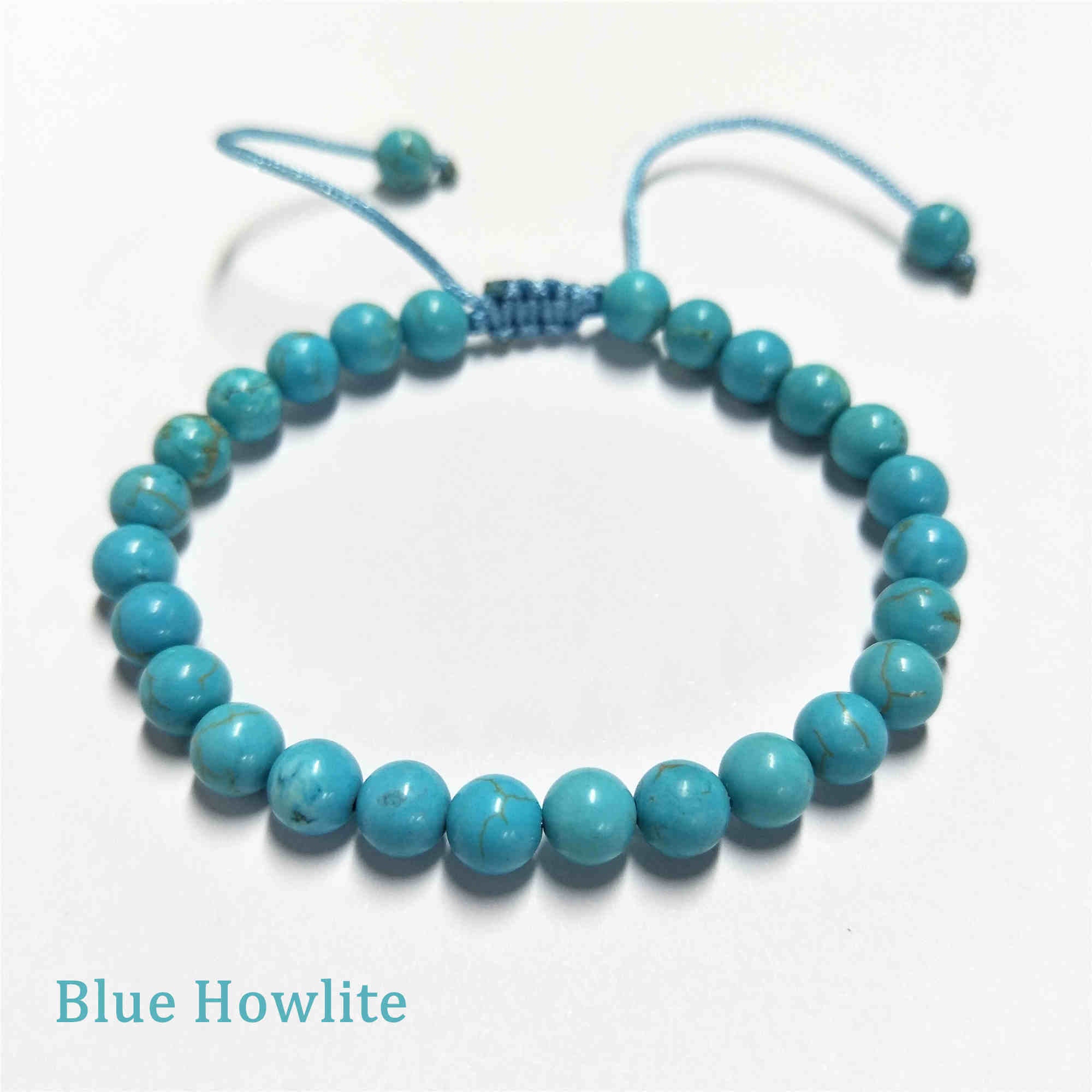 6mm Natural Labradorite Beaded Adjustable Bracelet HD0384