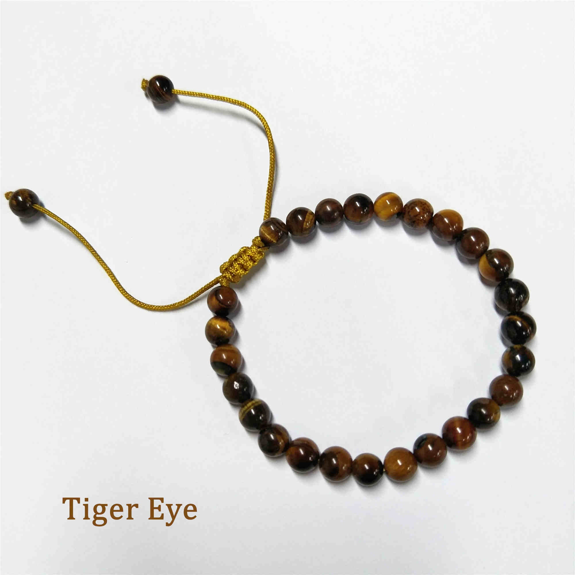 6mm Natural Labradorite Beaded Adjustable Bracelet HD0384