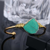 Imperial Jasper Wire Wrap Gold Bangle Cuff AL180