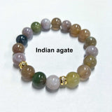 Blue Howlite Beads Stretch Bracelet, 10mm, Agate Jade Tiger Eye Beaded Bracelet, Boho Jewelry AL200