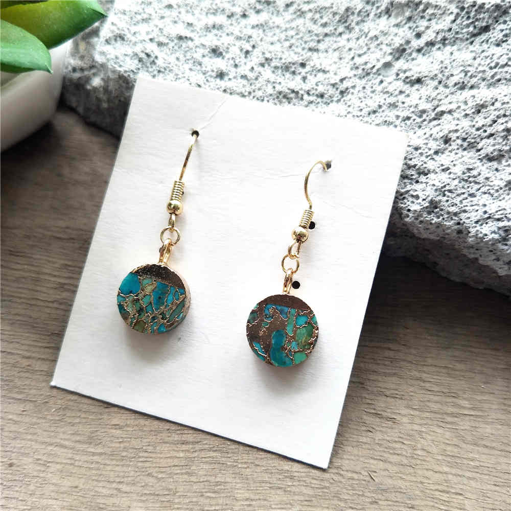 Round Hoop Tiffany Turquoise Earrings ED001-E