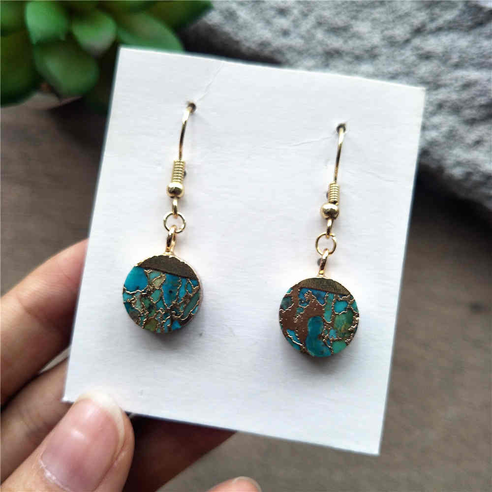 Round Hoop Tiffany Turquoise Earrings ED001-E